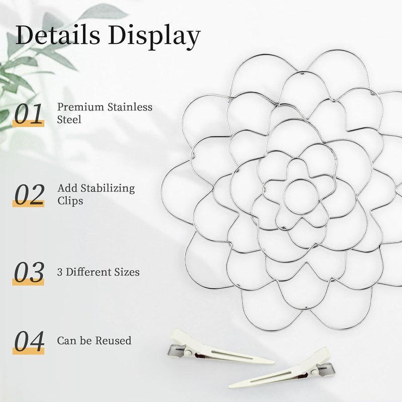 Yncotte Flower Arrangements, 6Pcs Flower Arrangement Holder Stainless Steel Round Metal Flower Insert Lid Supplies for Arrangement Plant Fixation - Image 3